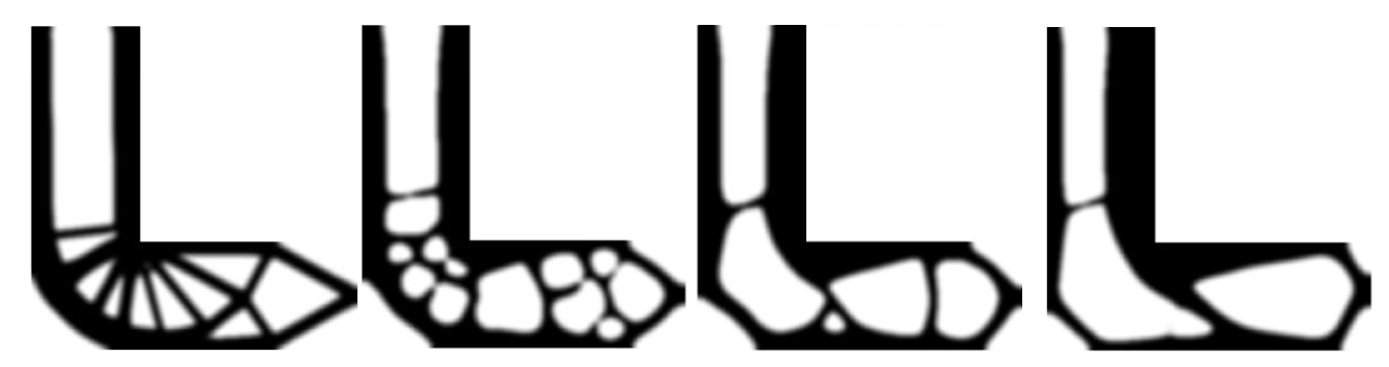 Topology-optimized L-bracket designs